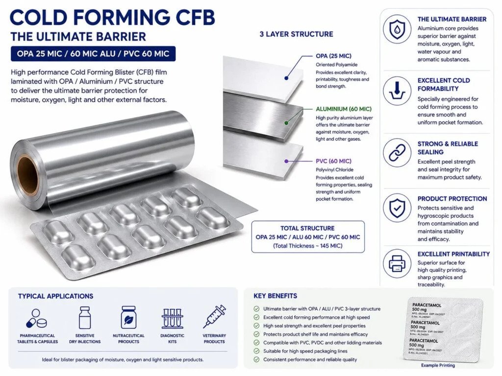 Cold Forming Blister Foil ( CFB) Alu-Alu Manufacturer in Delhi NCR 3 Cold Forming Blister Foil ( CFB) Alu-Alu Manufacturer in Delhi NCR