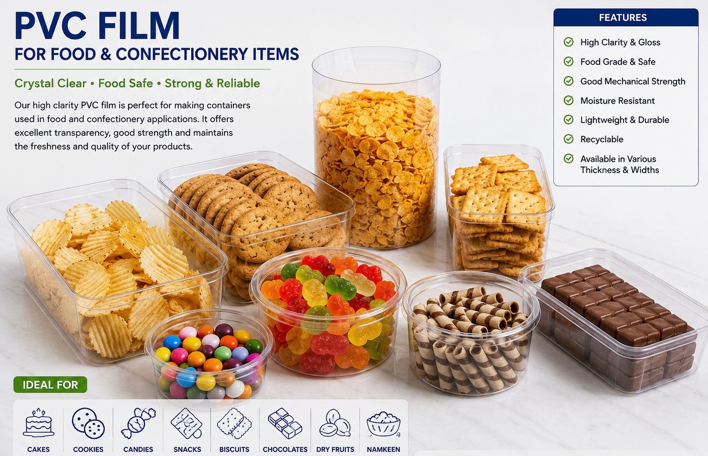 Rigid PVC Film for Food Packaging 3 Rigid PVC Film for Food Packaging